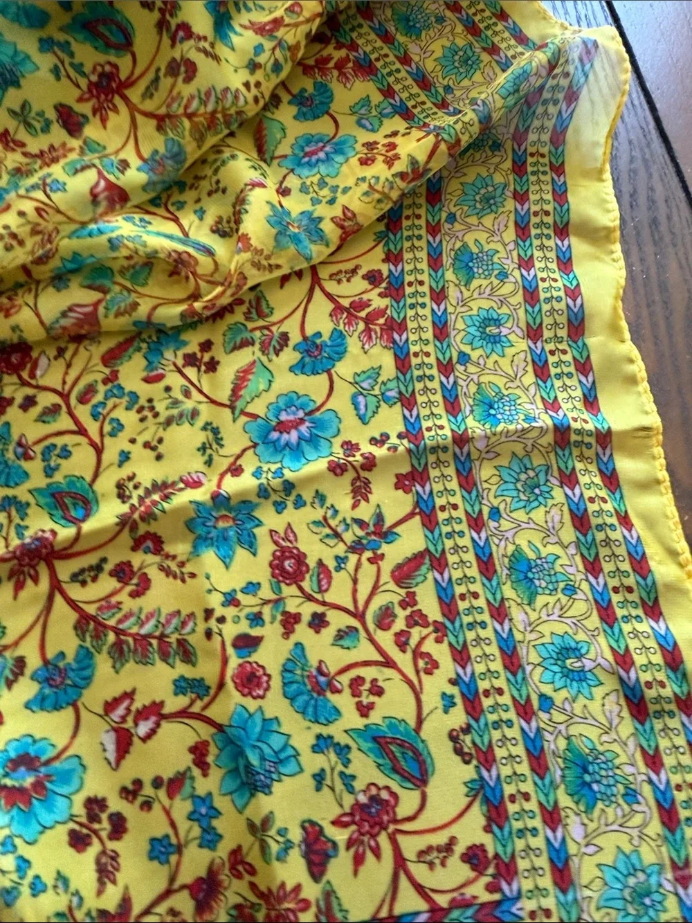 Yellow-Trim Multicolor Fabric Accessory
